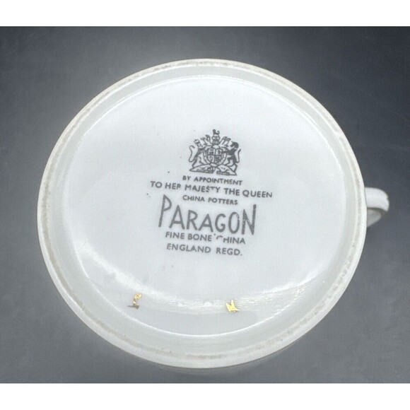 Paragon By Appointment Her Majesty Queen PINK Floral Gold Demitasse Cup & Saucer - Picture 10 of 12